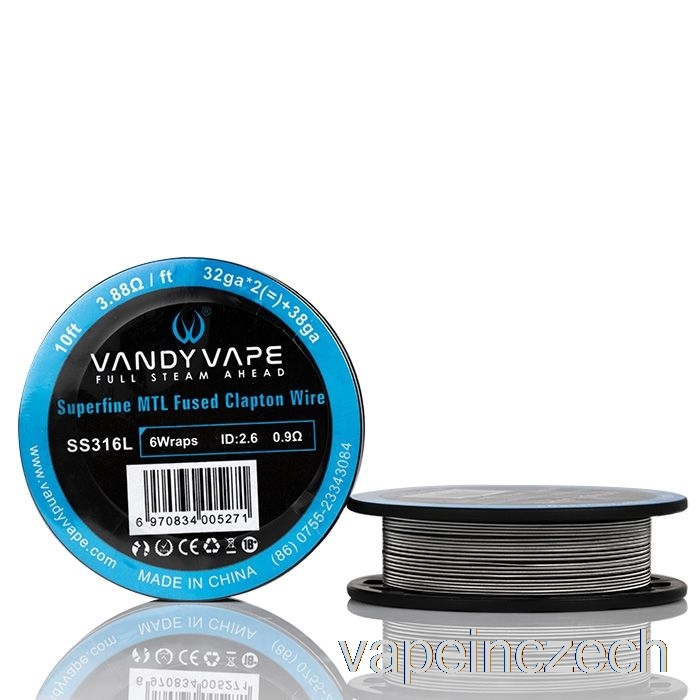 Vandy Vape Superfine Mtl Drátěné Cívky - 10 Stop 3,88 Ohmů Ss Tavené Clapton Drát Vape Pero